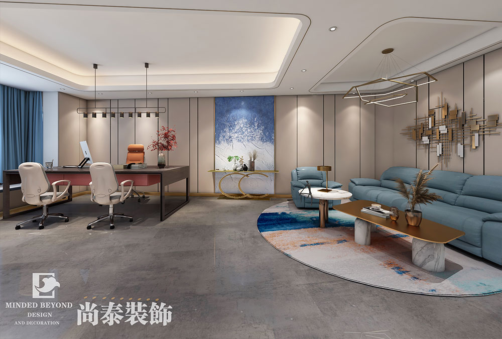 深圳寶安萬駿匯100㎡外貿(mào)電子公司辦公室裝修效果圖