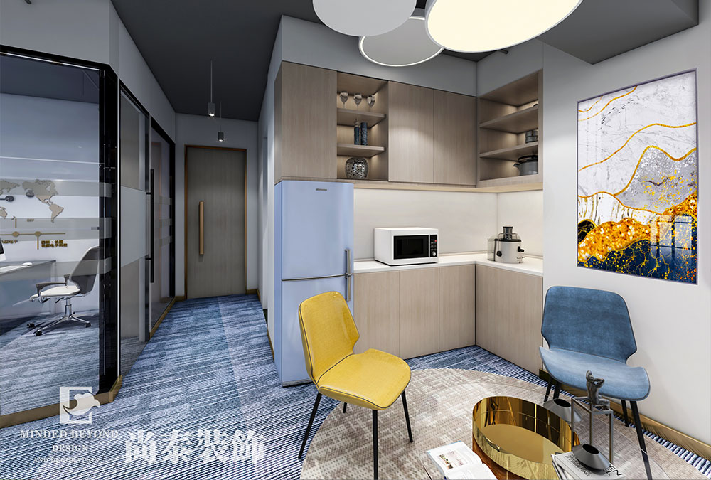 深圳寶安萬駿匯100㎡外貿(mào)電子公司辦公室裝修效果圖